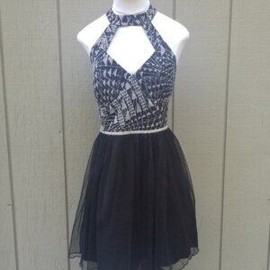City Studio black and silver party dress